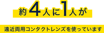 約4人に1人が遠近両用コンタクトレンズを使っています